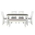 thumbnail image 2 of Pemberly Row Transitional Wood Six Piece Dining Set in Smokey White and Gray, 2 of 29