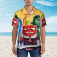 thumbnail image 2 of Lsque inside out 2 Pattern Hawaiian Shirt for Men Unisex Summer Beach Casual Short Sleeve Cotton Linen Button Down Shirts-Small, 2 of 6