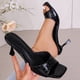 thumbnail image 2 of Sandalias de Deslizamiento Cómodas de Talla Mayor de Tacón Alto Abierto, Tacones Casuales de Moda para el Trabajo Y el Uso Diario, 2 of 9