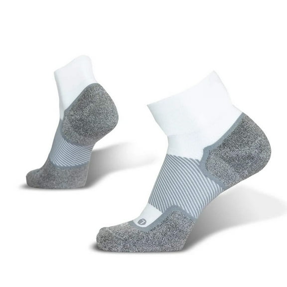 OS1st WIDE Wellness Performance Socks | 1/4 Crew White Socks