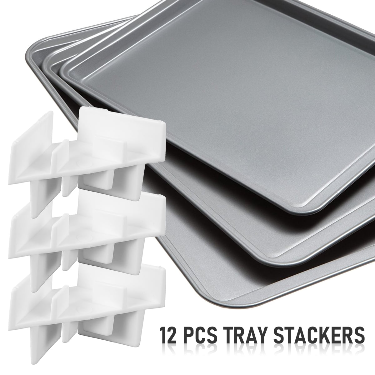 Retrok 12Pcs Tray Stackers Plastic Tray Stacker Clips Freeze Dryer Accessories Stackers