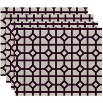Simply Daisy 18" x 14" Don't Fret Geometric Print Placemats, Set of 4