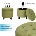 thumbnail image 7 of Homebeez Upholstered Tufted Storage Ottoman Footstool, 17"H Round Foot Rest Storage Ottoman for Living Room & Bedroom, 7 of 7