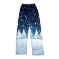 thumbnail image 4 of Women's Casual Christmas Printed Plush Pants, Full Length Long Trousers for Winter Wear, Soft and Warm Fleece Material with Festive Design for Women,Royal Blue,XS, 4 of 5