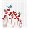 thumbnail image 3 of Ambesonne Love Shower Curtain, Spring Hearts Birds Art, 69"Wx75"L, Cadet Blue Mauve, 3 of 5