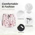 thumbnail image 6 of Picia Flower Leaves Pattern Women's 2 in 1 Athletic Running Shorts High Waisted Workout Casual Gym Sweat Shorts with Comfy Liner Zipper Pockets-Medium, 6 of 9
