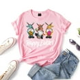 thumbnail image 2 of JeashCHAT Easter Shirts for Women Bunny Rabbit Egg Gnome Print Fashion Women Easter Bunny Print Short-Sleeved Round Neck Novelty Graphic Tops, 2 of 3