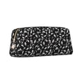 thumbnail image 2 of Uemuo Black White Leaves Printed Leather Pencil Case, Pencil Pouch, Portable Pencil Bag, Pen Case for& Office, 2 of 7