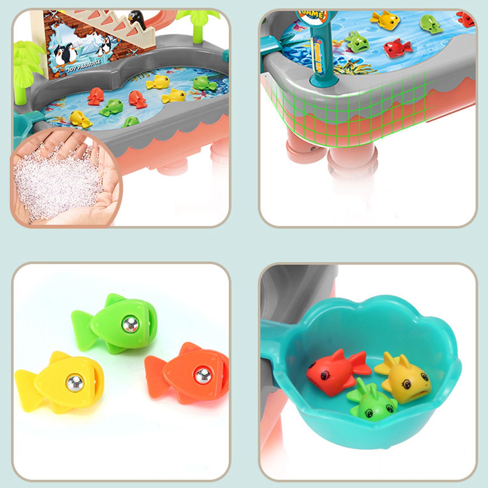 Water Table Play Sink Toy for Kids 2 3 4 5 6 Years Old - Outdoor Kitchen with Running Water, Fishing Games, Toddler Water Play Table for Kids Ages 3-8, Beach Outdoor Toys, Summer Gifts