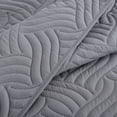 thumbnail image 7 of RUIKASI 3 Pieces Quilt Set Queen Size, Soft Microfiber Lightweight Bedspread Coverlet Bed Cover (Wave Pattern) for All Seasons, Dark Grey, 7 of 7