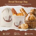 thumbnail image 3 of Set Of 4 Linen Bread Bags, Bread Bag With Drawstring, Bread Bag Storage Fresh, 3 of 6