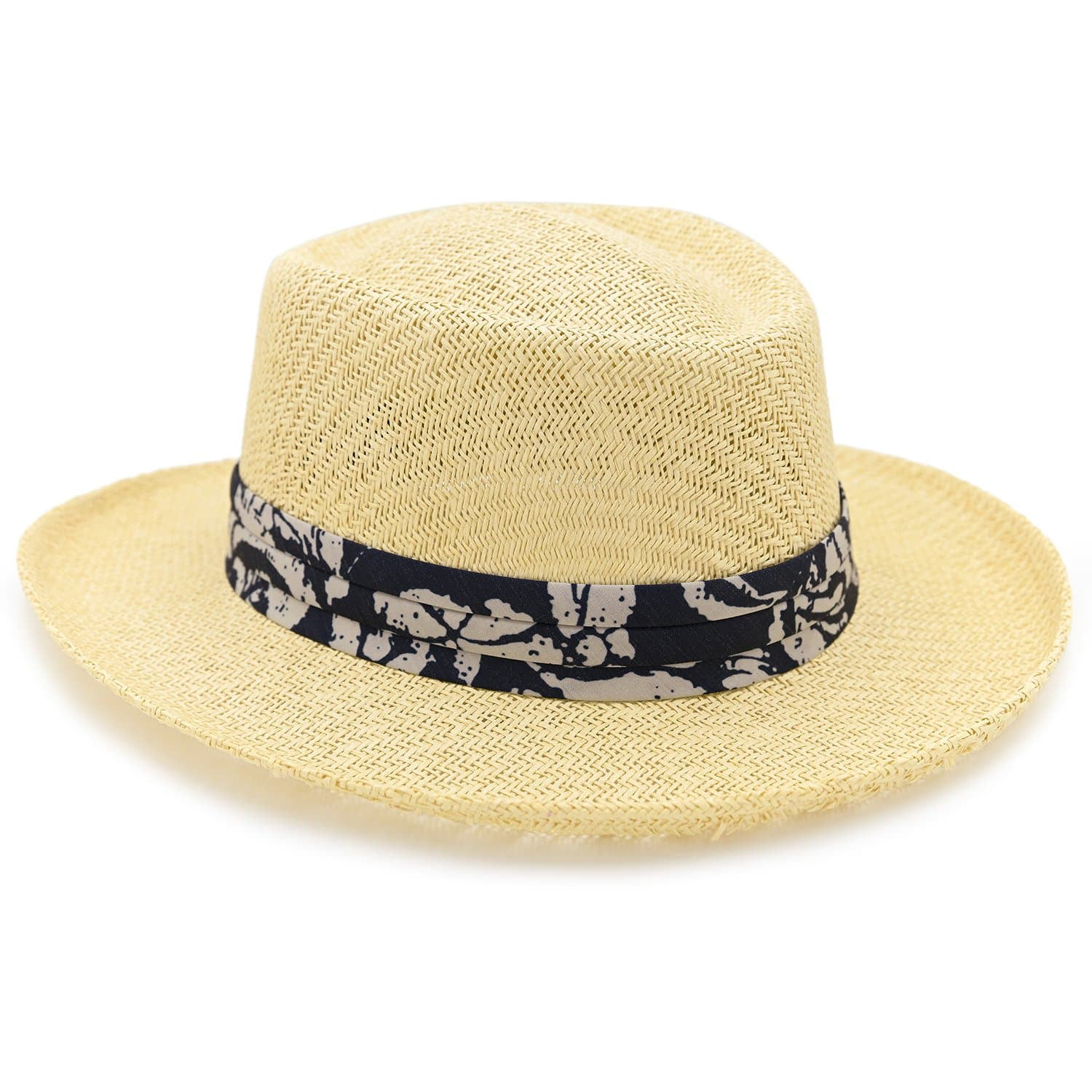 Panama Jack Gambler Straw Hat - Lightweight, 3 Big Brim, Inner Elastic  Sweatband, 3-Pleat Ribbon Hat Band (Black, Large/X-Large)