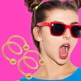 thumbnail image 1 of Stylish Double Hoop Geometric Dangle Earrings for Women with Sparkling, 1 of 3