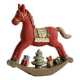 thumbnail image 1 of Figura de caballo mecedor, adorno de mesa, decoración navideña, artesanía, escultura de animal de resina para estante, dormitorio, chimenea., 1 of 8