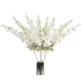 thumbnail image 1 of ICBOX 8 unidades de flores artificiales de delfinio blanco falsas de espuela de alondra, tallo de 33, 1 of 9