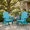 Light Blue, variant on 2Pcs Folding Adirondack Chair, Outdoor Wood Patio Chair with Wide Armrests, Solid Wood Foldable Deck Chair for Garden Backyard Porch