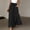#4Black, variant on Plus Size High Waist Skirt Pants for women Split Overlay Flowy Palazzo Pants with Pockets
