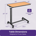 thumbnail image 6 of KEKOY Overbed Table with Wheels, One-Touch Height Adjustable Rolling Hospital Bedside Table, Stable Bed Tray for Eating, Reading, Elderly Home Care and Hospital Use, 6 of 11