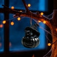 thumbnail image 4 of 1 Pc Halloween Forest Animal Pumpkin Ornaments Cozy Forest Woodland Christmas Ornaments for Christmas Tree Pumpkin Animal Decor 2D Acrylic Hanging Ornament for Home Decor, 3.14 Inch, Black Cat, 4 of 7