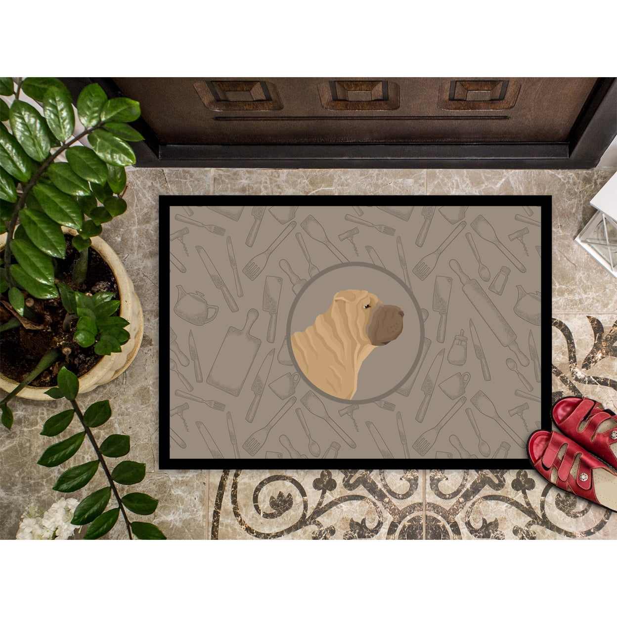 Shar Pei In the Kitchen Door Mat
