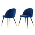 thumbnail image 1 of Side Dining Chair, Set of 2, Velvet, Blue Navy, Modern Contemporary Urban Design, Kitchen Room Cafe Bistro Restaurant Hospitality, 1 of 9