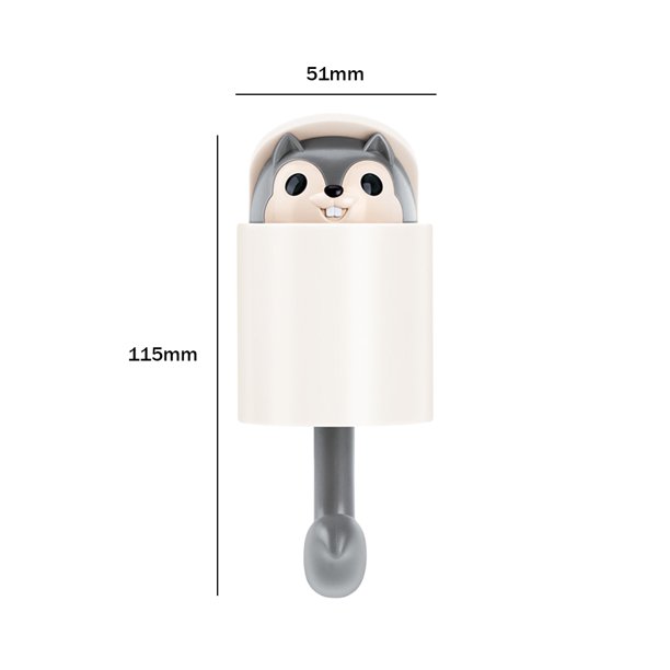 Ganchos Para Colgar Puertas De Dormitorios Gancho decorativo de ardilla para puerta, gancho para paraguas, decoración del hogar (gris) Ndcxsfigh Libre de BPA