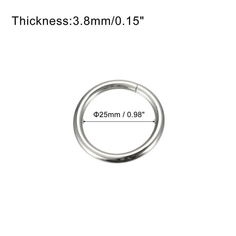 Metal O Rings, 8 Pack 25mm(0.98) ID 3.8mm Thick Non-Welded O