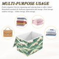 thumbnail image 6 of Yayeee Collapsible Storage Bin with Lid Fabric Closet Decorative Basket with Handles, Green Wave Pattern, 6 of 7