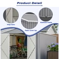 thumbnail image 6 of 8' x 12' Outdoor Storage Shed with Floor Frame, Metal Garden Tool Shed for Backyard Patio Lawn, Securable Double Doors, Weather-Resistant, Grey, 6 of 7