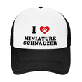 thumbnail image 2 of I Heart Miniature Schnauzer Dog Love Pets Funny Trucker Hat Baseball Cap, 2 of 5