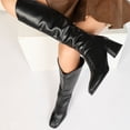 thumbnail image 6 of Women's Knee High Boots For Women Chunky Heel Square Toe Womens Heeled Side Zipper Tall Boots, 6 of 9