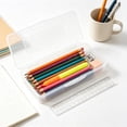 thumbnail image 6 of AKLJWH Plastic Pencil Box, Large Capacity Pencil Case Boxes, Hard Pencil Case Crayon Box with Snap-tight Lid, Pencil Boxes for Classroom Desktop College Office, White, 6 of 6
