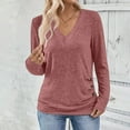 thumbnail image 3 of Fancifize Womens V Neck Shirt Pleated Long Sleeve Tunic Pullover Top Business Casual Work Blouses Fall Fashion Oufits with Buttons, 3 of 5