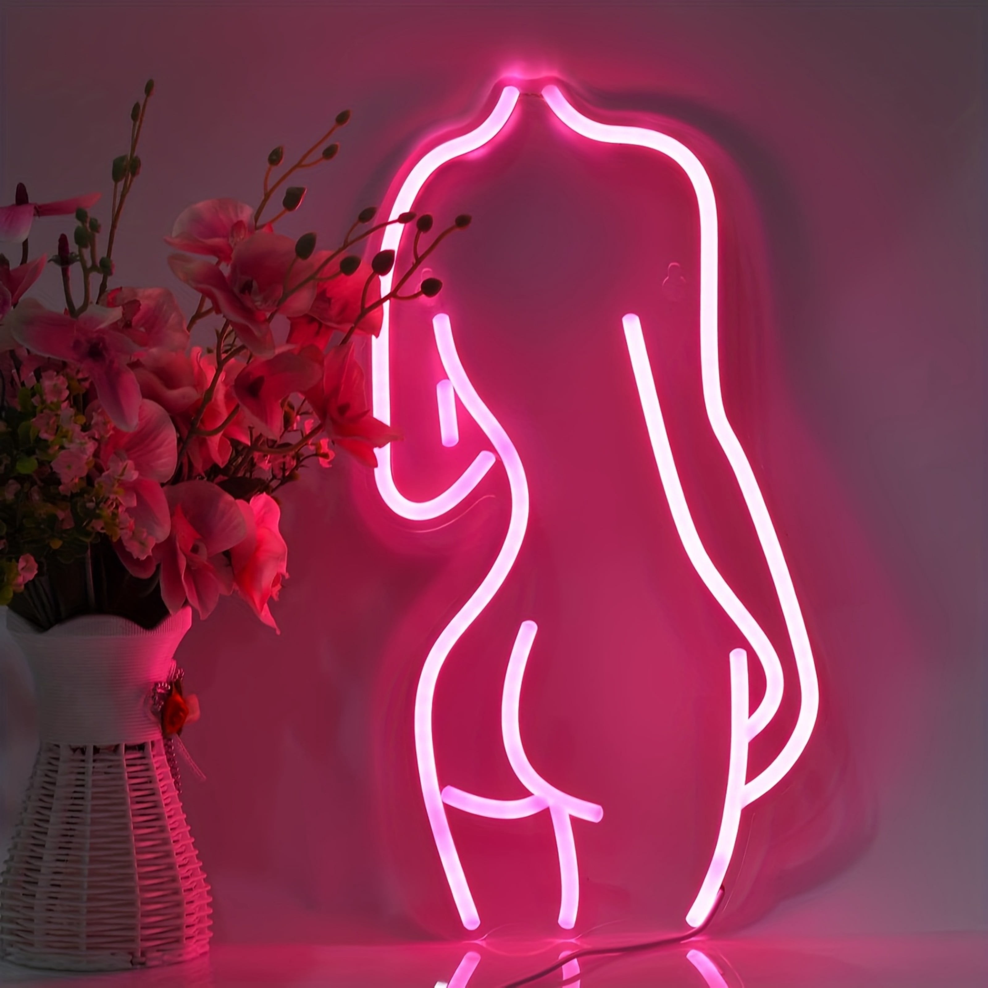 UPONRAY Lady Neon Signs, 9.1"*16.5" Dimmable & USB-Powered LED Neon Light, Stylish Wall Decor for Bar, Party, Bed Room, Living Room, Man Cave
