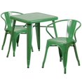 thumbnail image 1 of Flash Furniture 3 Piece Square Metal Bistro Dining Set in Green, 1 of 9