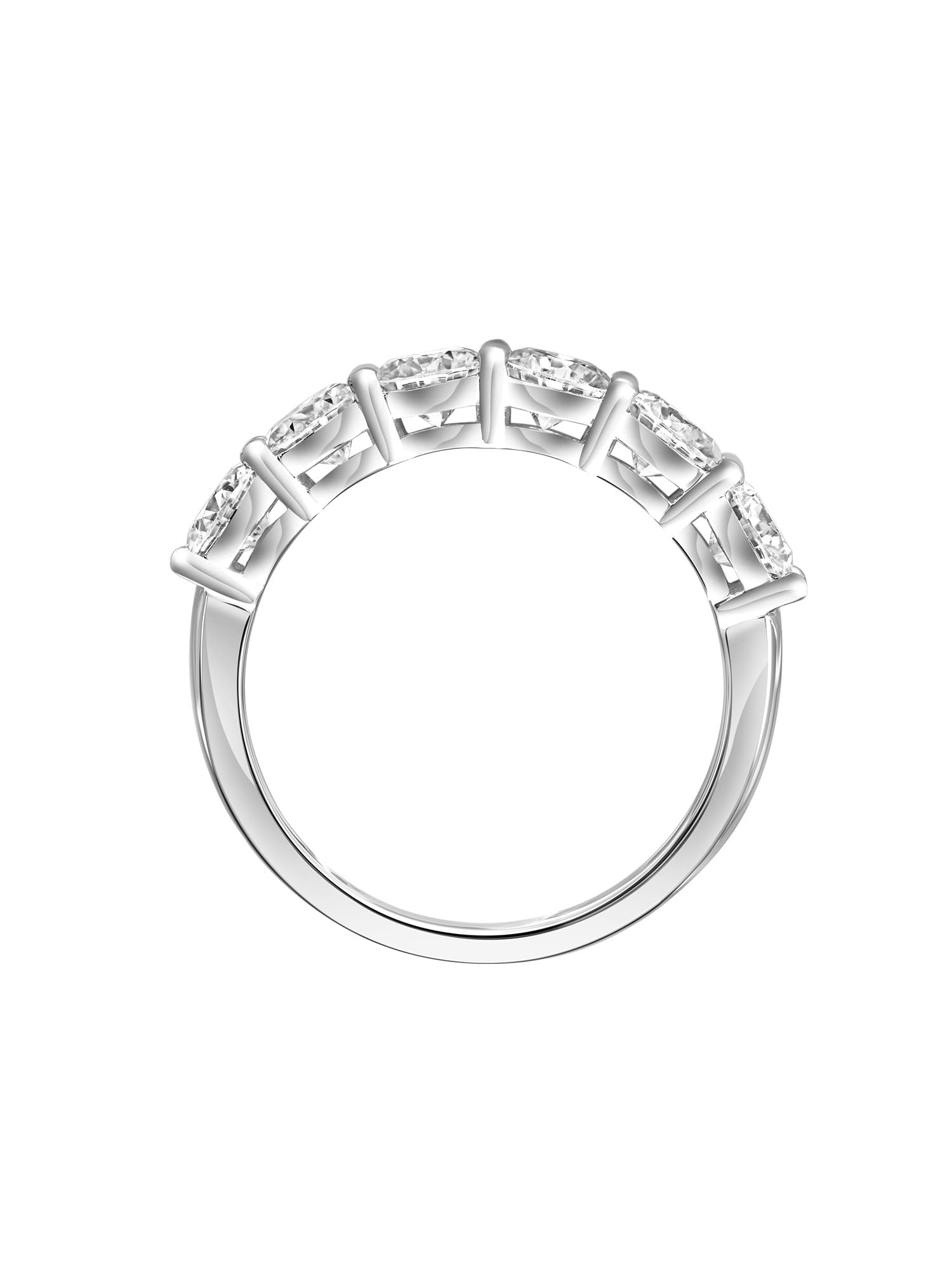 2 Carat DEW Round Moissanite 10k White Gold Semi-Eternity Band