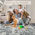 thumbnail image 6 of 8'x10' Washable Area Rug, Non Slip Abstract Rugs, Soft Faux Wool Living Room Rug, Low Pile Rugs for Living Room Bedroom Dining Room, Grey, 6 of 7