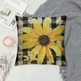 thumbnail image 2 of Orinice Buffalo Check Plaid Throw Pillow Covers Welcome Home Yellow Gazania Flower Pillow Covers 18x18 Inch Farmhouse Outdoor Cotton Linen Cushion Pillowcase for Sofa White, 2 of 5