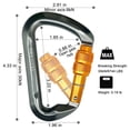 thumbnail image 2 of 25KN Locking Climbing Carabiner, Heavy Duty Large Carabiner Clip for Rock Climbing, Rappelling, Hunting, and Rescue Gear-Gray, 2 of 2