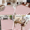 thumbnail image 5 of 8'x10' Area Rugs, Red Striped Indoor Outdoor Area Rug for Living Room Bedroom, Red White Stripes Farmhouse Washable Bathroom Rugs Kitchen Floor Carpet Mats Home Decor Aesthetic, 5 of 8