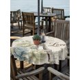 thumbnail image 3 of Outdoor Tablecloth with Umbrella Hole Zipper Vintage Eiffel Tower Round Tablecloth 60" Waterproof Outside Table Cloth Retro Love Floral Botanical Beige Patio Table Cover Tablecloths for Picnic Party, 3 of 8