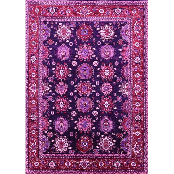 Ahgly Company Indoor Rectangle Oriental Pink Industrial Area Rugs, 3' x 5'