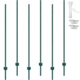 thumbnail image 1 of VEVOR 6 Feet Fence Post 6 Pack T-Post Heavy Duty Metal Fence Posts Green, 1 of 9