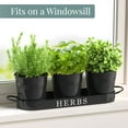 thumbnail image 3 of Barnyard Designs Indoor Herb Garden Planter Set with Tray, Metal Windowsill Plant Pots with Drainage for Outdoor or Indoor Plants, Set/3 (Black), 3 of 8