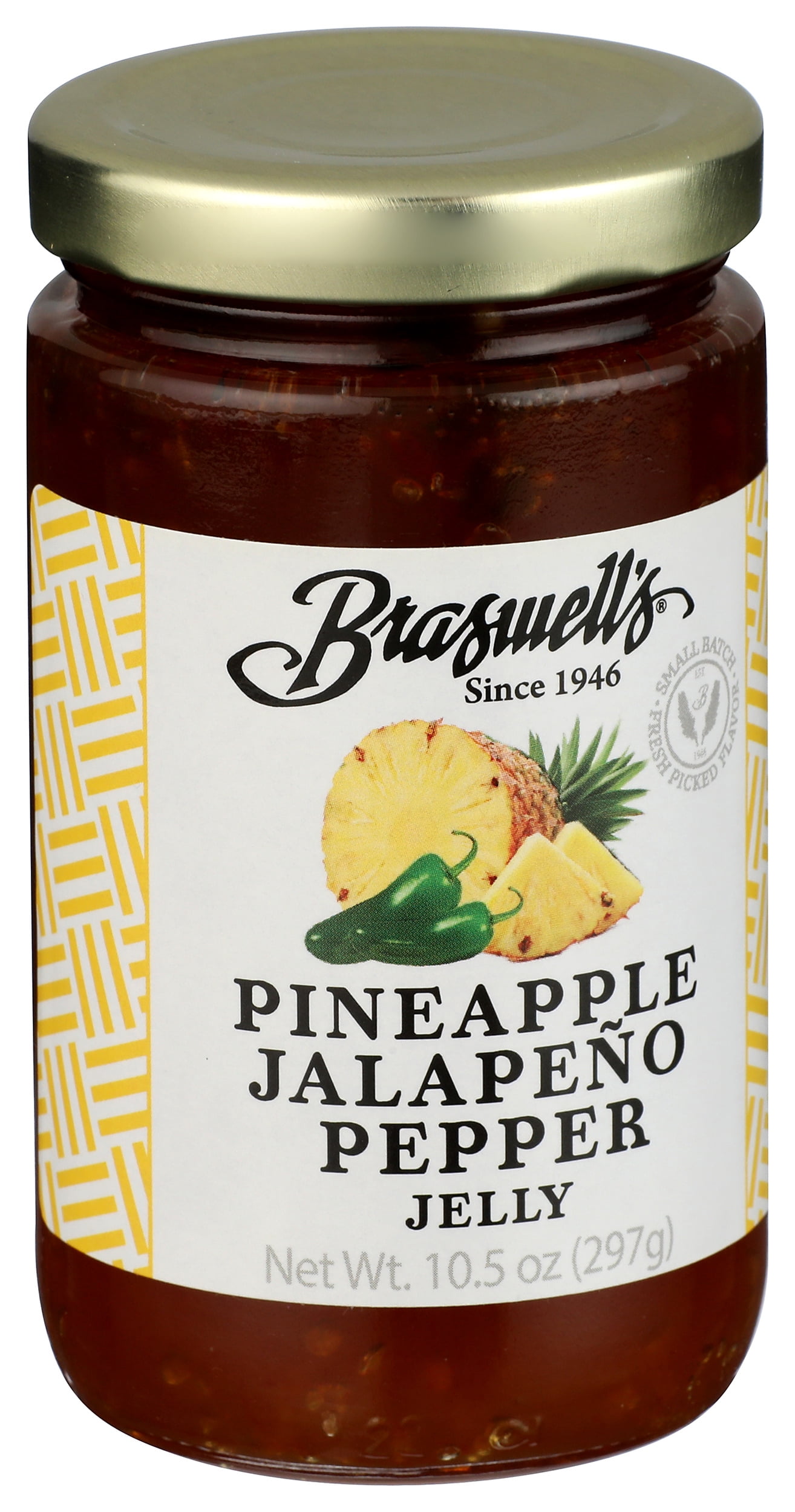 Pack of 6, Braswell Pineapple Jalapeno Pepper Jelly, 10.5 oz