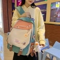 thumbnail image 4 of Summer New Women Backpack Trend Badge Student School Bag Kawaii Pendant Travel Backpacks High Capacity Storage Backpacks, 4 of 7