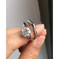 thumbnail image 3 of 2CT Round Cut Lab Created Diamond Women's Engagement Bridal Ring Set 14K White Gold plated, 3 of 4