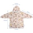 thumbnail image 7 of Beige Cow Dessert Pattern Blanket Hoodies for Kids 6-13YR Oversize Wearable Blanket Hoodies for Boys Girls Teens, 7 of 7