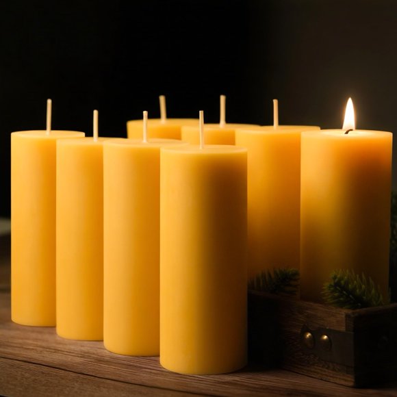 Velas de cera de abeja MOSROAD, 2 x 5 pulgadas, 400 horas de combustión