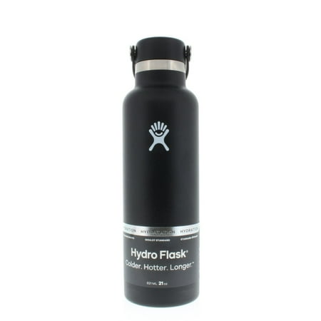 Hydro Flask Standard Mouth Water Bottle with Flex Cap Black 21oz/621ml